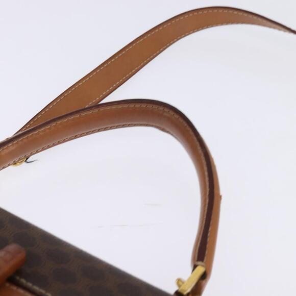 CELINE Macadam Canvas Hand Bag Pvc Leather Brown Gold - Picture 8 of 13